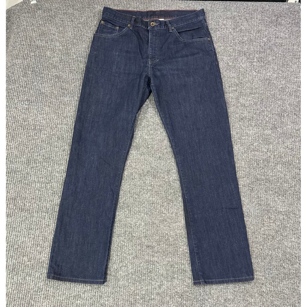 Raleigh Denim Jones Jeans Mens 31x30 Resin Dark Indigo Slim Straight Cone Mills